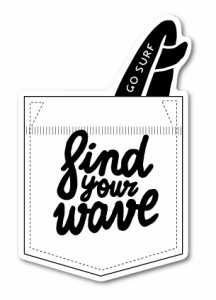 ハレイワハッピーマーケット ステッカー find your wave HHM095 おしゃれ ハワイ ノースショア グッズ