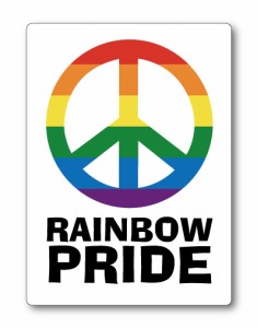 レインボー ステッカー レインボープライド ピース RAINBOW PRIDE PEACE RB008 LGBT 応援 グッズ