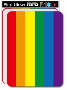 レインボーフラッグステッカー01 SK237 国旗ステッカー LGBT pride flag