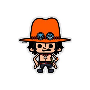 ONE PIECE ワンピース×パンソンワークスコラボステッカー LCS013 エース Mサイズ ワンピース公式グッズ