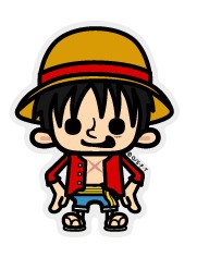 ONE PIECE ワンピース×パンソンワークスコラボステッカー LCS042 ルフィ2 Mサイズ ワンピース 公式グッズ