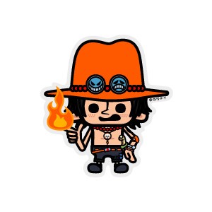 ONE PIECE ワンピース×パンソンワークスコラボステッカー LCS046 エース2 Mサイズ ワンピース 公式グッズ