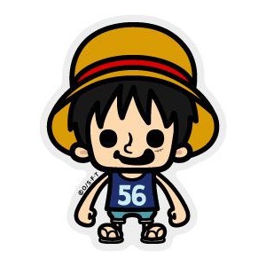 ONE PIECE ワンピース×パンソンワークスコラボステッカー LCS467 ルフィ幼少期 Mサイズ ワンピース公式グッズ