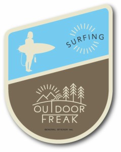 アウトドアステッカー アウトドアフリーク サーフィン SURFING OD16 キャンプ ステッカー グッズ