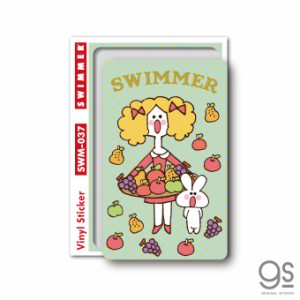 SWIMMER フルーツ ミニステッカー キャラクターステッカー スイマー イラスト かわいい パステル レトロ 雑貨 SWM037 公式