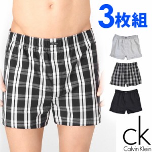 【SALE 30%OFF】[送料無料] Calvin Klein カルバンクライン メンズ トランクス 3枚セット ブラック チェック ストライプ CK ボクサーパン