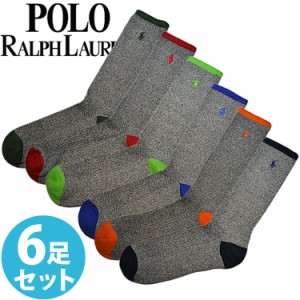 【SALE 40%OFF】[送料無料] POLO RALPH LAUREN ポロ ラルフローレン メンズ 靴下 リブ ハイソックス 6足セット 6足組靴下 [821008PK2ast]