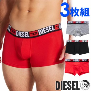 【閉店セール40%OFF】【6/11(火)まで】DIESEL ディーゼル メンズ コットン ボクサーパンツ 3枚セット トランクス ブラック グレー レッド