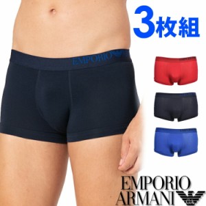 【SALE 40%OFF】[送料無料] EMPORIO ARMANI エンポリオアルマーニ メンズ コットン ボクサーパンツ 3枚セット B-SIDE LOGO イーグルマー