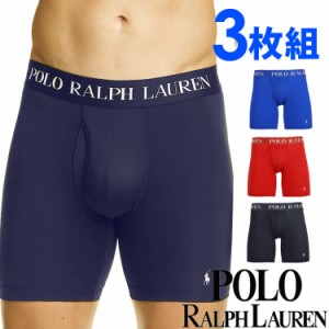 【SALE 30%OFF】POLO RALPH LAUREN ポロ ラルフローレン メンズ メッシュ 4D-FLEX ボクサーパンツ 3枚セット  ネイビー ブルー レッド ト