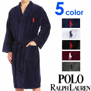 【SALE 30%OFF】[送料無料] POLO RALPH LAUREN ポロ ラルフローレン バスローブ メンズ 5色展開 [黒 白 紺 ワイン グレー]コットンバスロ