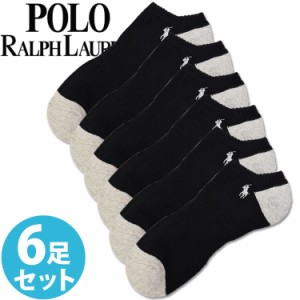 【閉店セール40%OFF】【6/11(火)まで】POLO RALPH LAUREN ポロ ラルフローレン メンズ 靴下 ソックス 6足セット ブラック クッションソー