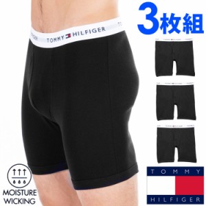 【SALE 30%OFF】TOMMY HILFIGER トミーヒルフィガー メンズ  吸湿発散性 コットン クラシック ボクサーパンツ 3枚セット ブラック トミー