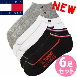 【閉店セール40%OFF】【6/11(火)まで】TOMMY HILFIGER トミーヒルフィガー レディース 靴下 アンクルソックス 6足セット ホワイト ブラッ