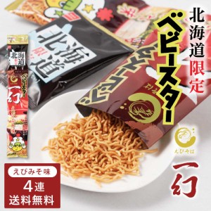 おやつカンパニー 北海道限定 ベビースター えびそば一幻 えびみそ味 【(21g × 4連) × 1セット】 送料無料 メール便 ベビースターラー