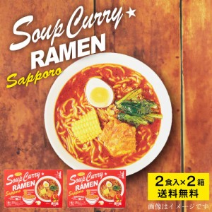 らっきょ監修 スープカレーラーメン 【2食入 × 2箱セット】 送料無料 森住製麺 札幌 ラーメン スープカレー 大人気 プレゼント お土産 