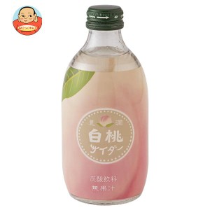 友桝飲料 豊潤白桃サイダー 300ml瓶×24本入｜ 送料無料