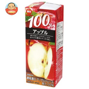 毎日牛乳 毎日 100％アップル 200ml紙パック×24本入×(2ケース)｜ 送料無料