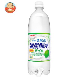 サンガリア 伊賀の天然水 強炭酸水 ライム 1Lペットボトル×12本入｜ 送料無料