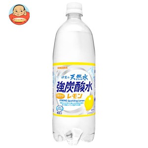 サンガリア 伊賀の天然水 強炭酸水 レモン 1Lペットボトル×12本入｜ 送料無料