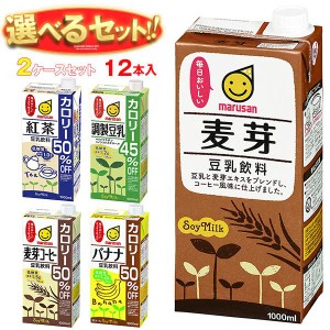 送料無料 マルサンアイ 豆乳飲料 選べる2ケースセット 1000ml紙パック×12(6×2)本入