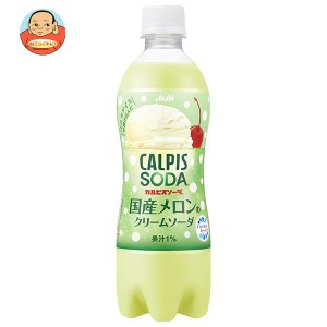 アサヒ飲料 カルピスソーダ 国産メロンのクリームソーダ 500mlペットボトル×24本入×(2ケース)｜ 送料無料