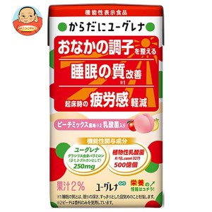 ユーグレナ からだにユーグレナ ピーチミックス風味 乳酸菌入り 125ml紙パック×24本入×(2ケース)｜ 送料無料