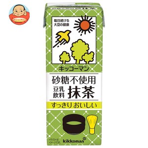 キッコーマン 砂糖不使用 豆乳飲料 抹茶 200ml紙パック×18本入｜ 送料無料