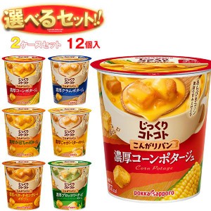 ポッカサッポロ じっくりコトコトカップシリーズ 選べる2ケースセット 12(6×2)個入｜ 送料無料