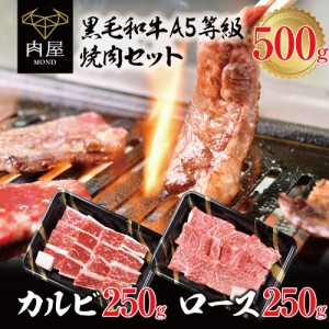 肉 牛肉 BBQ  焼肉 焼肉セット A5 黒毛和牛 カルビ ロース 詰め合わせ 500g セット 焼き肉 A5ランク 和牛 お肉 霜降り 高級  