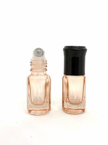 【ミニガラスロールオンボトル】3ml ピンク 詰替 ガラス 携帯 精油 アロマ 器材 旅行 容器 ケース 保存 香水瓶 アロマケース ボトル 瓶 