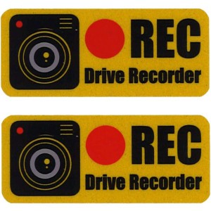 東洋マーク ドライブレコーダー REC（小）反射 ２枚入り ステッカー 耐水（21mm×50mm）3529