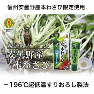 金印 香るおろし本わさび 信州安曇野産 無着色 25g 信州安曇野産本わさび限定使用 (西洋わさび不使用) 家庭用 チューブタイプ 冷蔵品(お