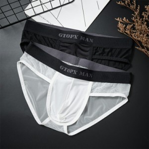 GTOPX Standard Briefs 人気 メンズ ポーチ メッシュ生地 セクシー下着 ローライズ ストレッチ 吸水速乾 柔らかい 通気性 ブリーフ