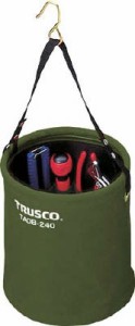 TRUSCO(トラスコ中山):アタッチメント付電工バケツΦ270X300 OD色 TADB-270-OD 電工バケツ（防水加工布タイプ） (1個)  オレンジブック 4