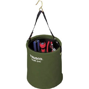 TRUSCO(トラスコ中山):アタッチメント付電工バケツΦ200X230 OD色 TADB-200-OD 電工バケツ（防水加工布タイプ） (1個)  オレンジブック 4