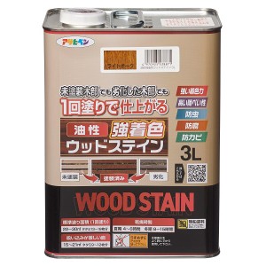 アサヒペン:油性強着色ウッドステイン3Lライトオーク - DIY 塗料 木材 防虫 防カビ 塗装 ペンキ ステイン 油性 保護塗料 塗料 補修用品 