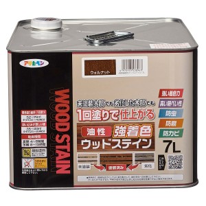 アサヒペン:油性強着色ウッドステイン7Lウォルナット - DIY 塗料 木材 防虫 防カビ 塗装 ペンキ ステイン 油性 保護塗料 塗料 補修用品 