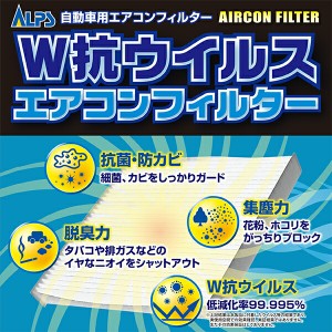 【14時迄当日出荷】 イチネンアクセス:W抗ウイルス エアコンフィルター AC-9909D 抗菌 防カビ 集塵 脱臭 W抗ウイルス