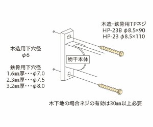 川口技研:ホスクリーン 取付パーツ 木下地・鉄骨への取付け HP-23-W 竿 洗濯 ベランダ 干す 衣類 乾燥 DIY 家事 木下地・鉄骨への取付け 