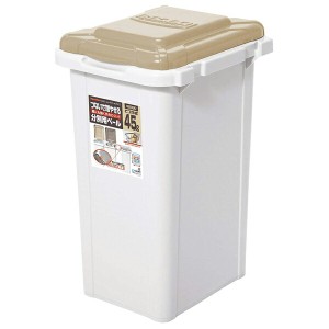 サンコープラスチック:ビスダボ ジョイント 45 ライトベージュ 021670 屋外用 ゴミ箱 分別 大型 45L 021670 