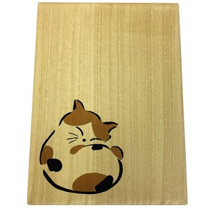 むらさき紙工:桐箱 (小) 猫 N【メーカー直送品】 和風 小物入れ お道具箱 猫柄 収納 箱 BOX 