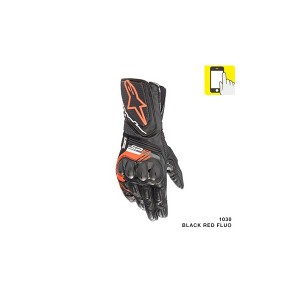 アルパインスターズ:SP8 v3 LEATHER GLOVE 1030 BLACK RED FLUO XL - alpinestars アルパインスターズグローブ春夏秋 グローブ 