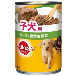 マースジャパンリミテッド:チャム子犬用ビーフ&緑黄色野菜400g P14 犬 フード ウェット ドッグフード 総合栄養食 缶 缶詰 ビーフ＆緑黄色