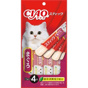 いなばペットフード:CIAO スティック まぐろ 15g 4本入 TSC-121 猫 おやつ 間食 ソフト やわらか 食べ切り 個包装 猫 おやつ 間食 ソフト