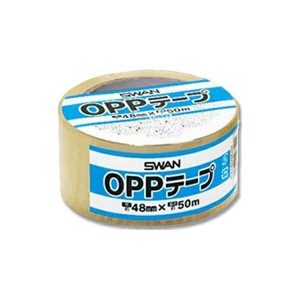 SWAN(スワン):【1巻】スワン OPPテープ 48mm×50m巻 002079032 テープ OPP PP PPテープ 透明 スワン 1巻 002079032 