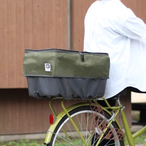 MARUTO(大久保製作所):自転車用ピックアップ後ろカゴカバー2　カーキ D-2R-UP02 ひったくり防止　荷物　カゴ　取り出しやすい