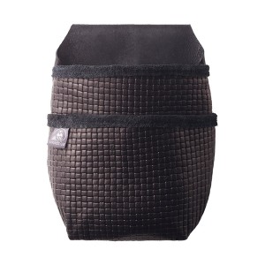 ふくろ倶楽部:ミニ 釘袋 材質/規格：牛 本革（型押し） 色：黒 LEG-311 