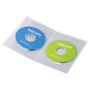 サンワサプライ:スリムDVDトールケース（2枚収納・10枚セット・クリア） DVD-TU2-10CLN 