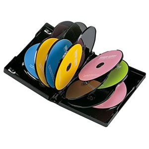 サンワサプライ:DVDトールケース（12枚収納・ブラック） DVD-TW12-01BKN 